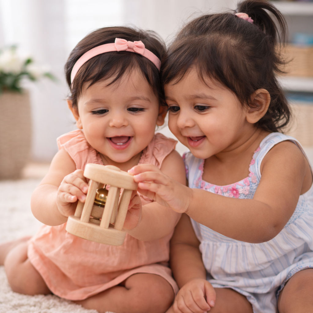 Wooden Bell Rattle